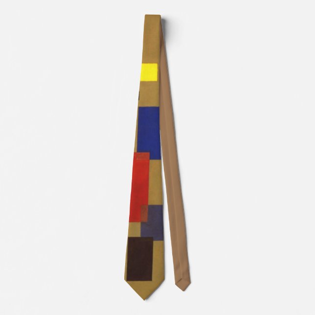 Kandinsky Brown Red Yellow Blue Abstrakte Malerei Krawatte (Vorderseite)