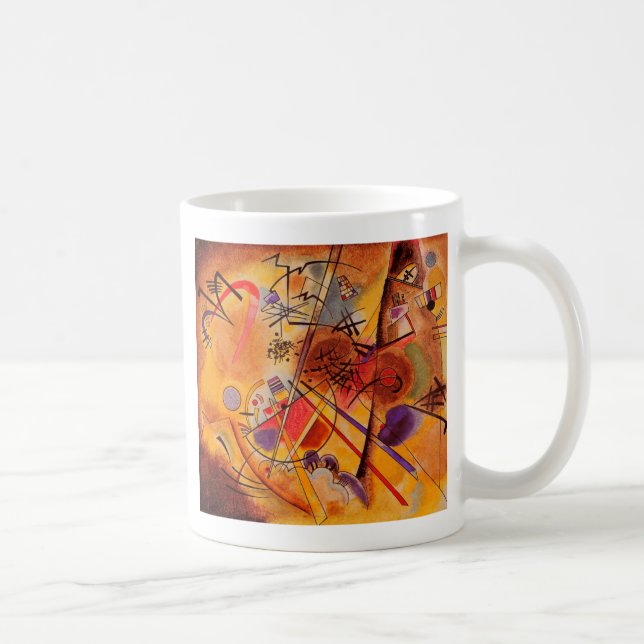 Kandinsky Brown Yellow Red Blue Kaffeetasse (Rechts)