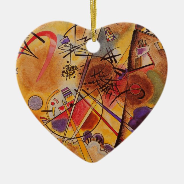 Kandinsky Brown Yellow Red Blue Keramik Ornament (Vorne)
