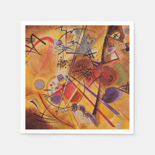 Kandinsky Brown Yellow Red Blue Serviette (Vorderseite)