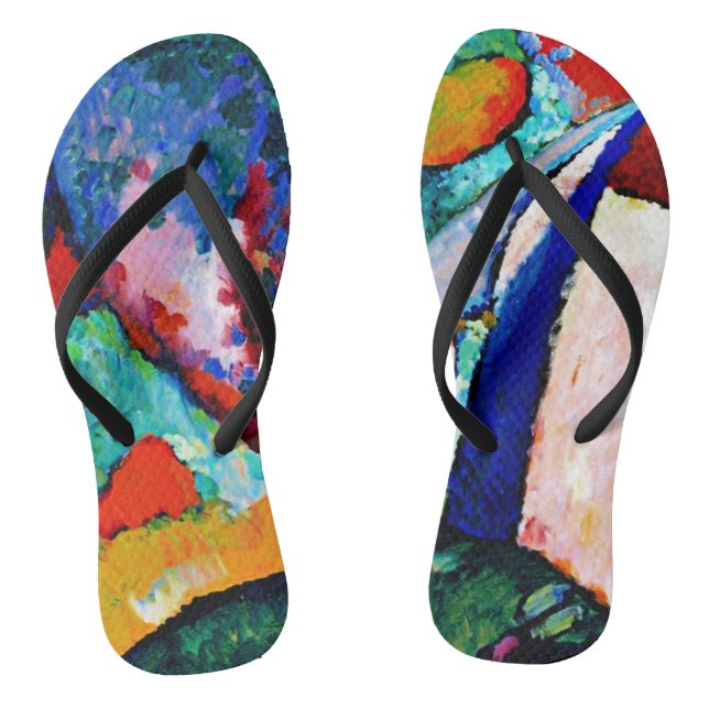 Kandinsky - Der Wasserfall, bunte Kunstwerke, Flip Flops (Fußbett)