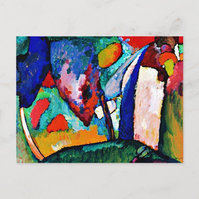 Kandinsky - Der Wasserfall, bunte Kunstwerke, Postkarte (Vorderseite)