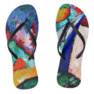 Kandinsky - Der Wasserfall, farbenfrohes Kunstwerk Flip Flops