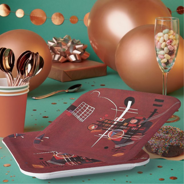 Kandinsky - Dull Red Pappteller (Multi)