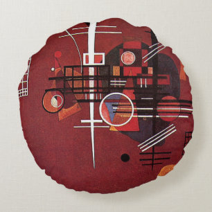 Kandinsky - Dull Red Rundes Kissen