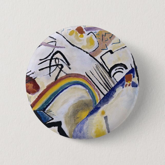 Kandinsky Expressionist Abstrakt Painting Cossack Button (Vorderseite)