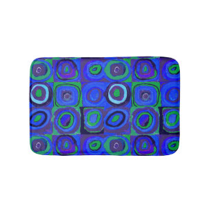 Kandinsky Farbstudie Blaue Quadrate Kreis Badematte
