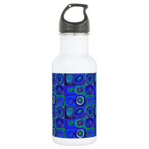 Kandinsky Farbstudie Blaue Quadrate Kreis Edelstahlflasche