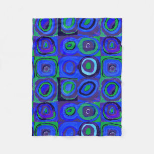 Kandinsky Farbstudie Blaue Quadrate Kreis Fleecedecke