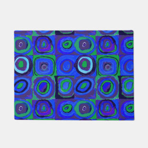 Kandinsky Farbstudie Blaue Quadrate Kreis Fußmatte