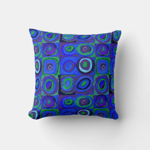 Kandinsky Farbstudie Blaue Quadrate Kreis Kissen