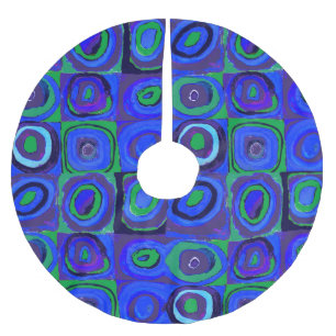 Kandinsky Farbstudie Blaue Quadrate Kreis Polyester Weihnachtsbaumdecke