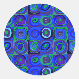 Kandinsky Farbstudie Blaue Quadrate Kreis  Runder Aufkleber