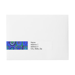 Kandinsky Farbstudie Blaue Quadrate Kreis Rundum-Adressaufkleber