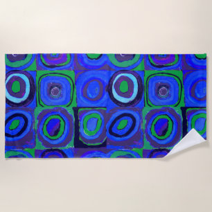 Kandinsky Farbstudie Blaue Quadrate Kreis Strandtuch