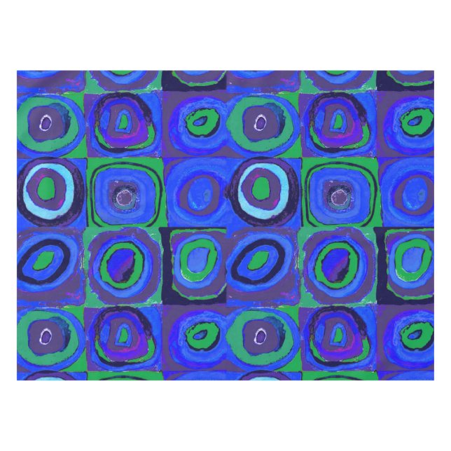 Kandinsky Farbstudie Blaue Quadrate Kreis  Tischdecke (Vorderseite (Horizontal))