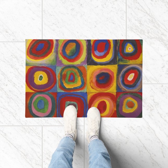 Kandinsky Farbstudie Quadrate Farbige Quadrate Fußmatte (Indoor)
