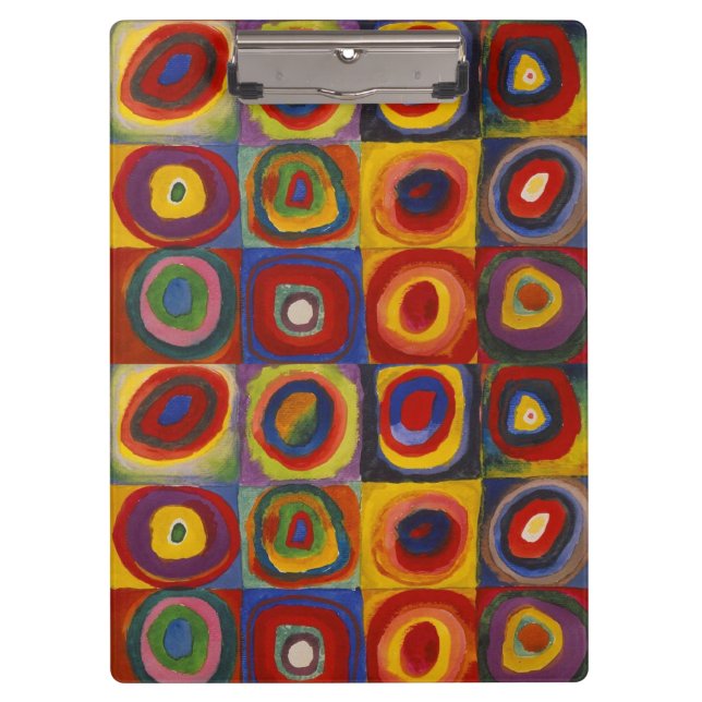 Kandinsky Farbstudie Quadrate Farbige Quadrate Klemmbrett (Vorderseite)