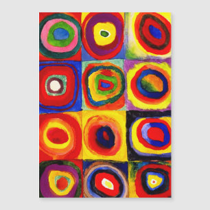 Kandinsky Farbstudie Quadrate Quadrate Kreise Kuns Magnetkarte