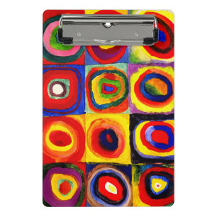 Kandinsky Farbstudie Quadrate Quadrate Kreise Kuns Mini Klemmbrett