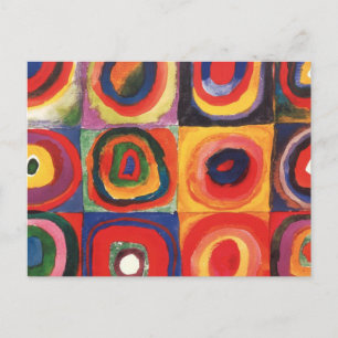 Kandinsky Farbstudie Quadrate Quadrate Kreise Kuns Postkarte