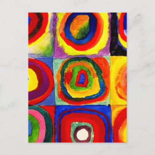 Kandinsky Farbstudie Quadrate Quadrate Kreise Kuns Postkarte