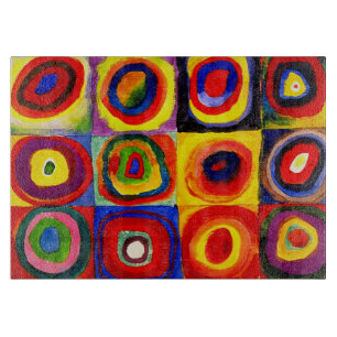 Kandinsky Farbstudie Quadrate Quadrate Kreise Kuns Schneidebrett