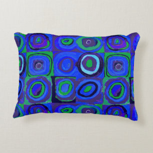 Kandinsky Farbstudien Blue Quadrate Square Circle Dekokissen
