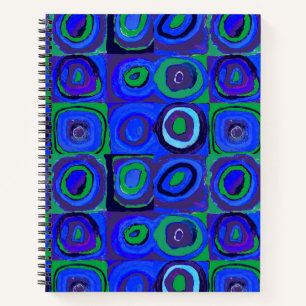 Kandinsky Farbstudien Blue Quadrate Square Circle Notizbuch