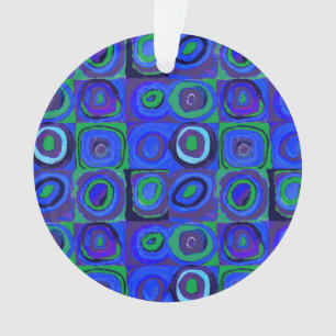 Kandinsky Farbstudien Blue Quadrate Square Circle Ornament