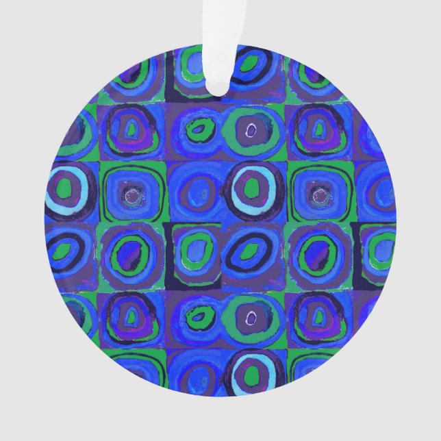 Kandinsky Farbstudien Blue Quadrate Square Circle Ornament (Vorderseite)