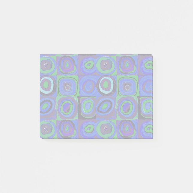 Kandinsky Farbstudien Blue Quadrate Square Circle Post-it Klebezettel (Vorderseite)