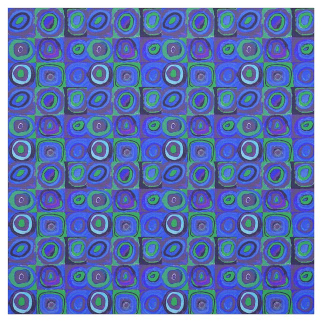 Kandinsky Farbstudien Blue Quadrate Square Circle Stoff (Muster)