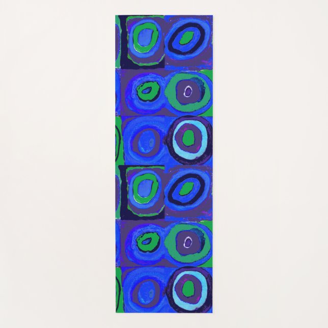 Kandinsky Farbstudien Blue Quadrate Square Circle Yogamatte (Vorderseite)