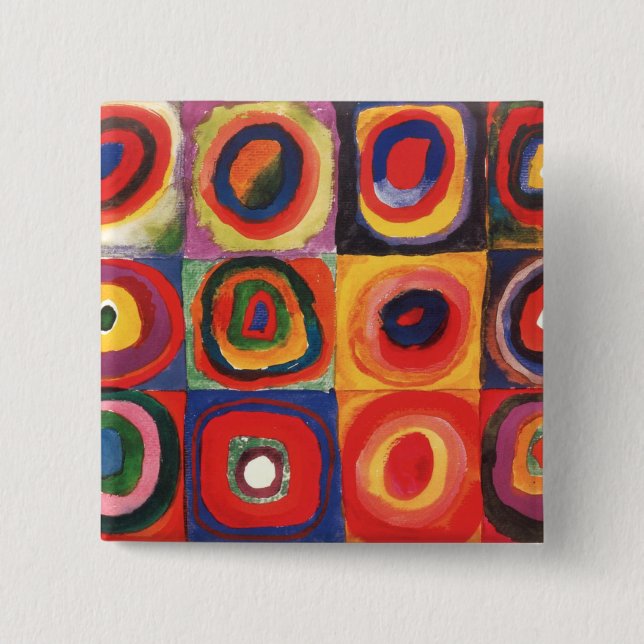 Kandinsky Farbstudien Quadrate Quadrate Quadrate Z Button (Vorderseite)