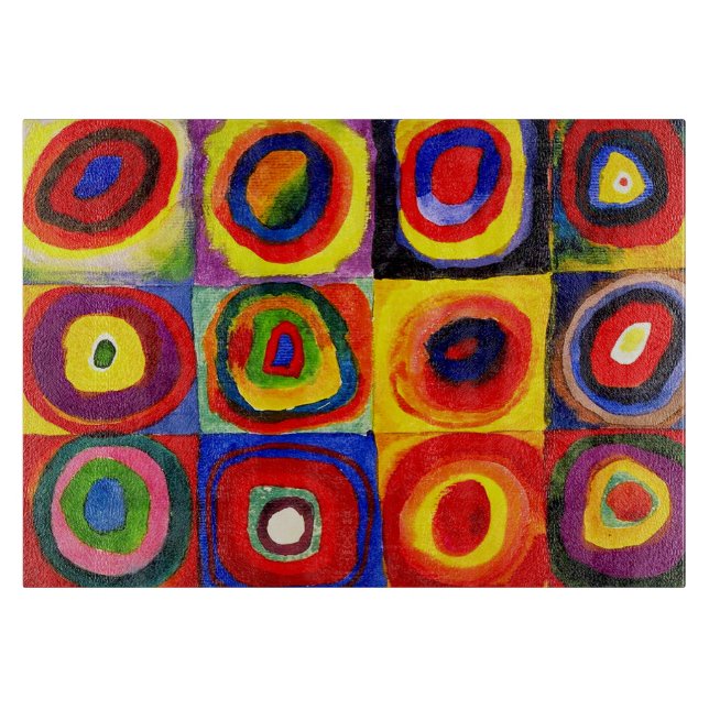 Kandinsky Farbstudien Quadrate Quadrate Quadrate Z Schneidebrett (Vorderseite)