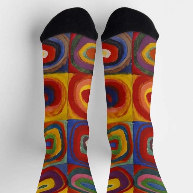 Kandinsky Farbstudium Quadrate Socken (Oben)