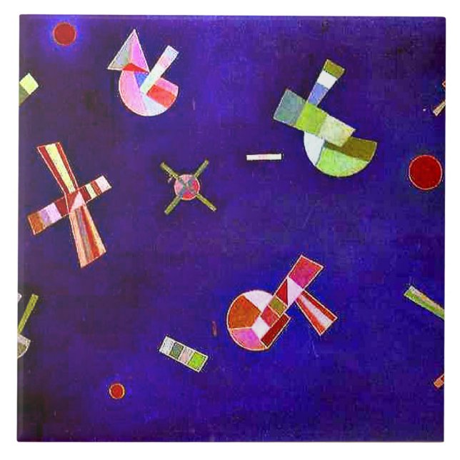 Kandinsky - Flight, bunt abstrakte Kunst Fliese (Vorderseite)