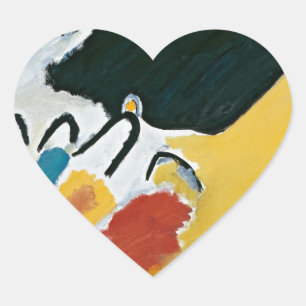 Kandinsky Impression III Konzert Abstract Painting Herz-Aufkleber