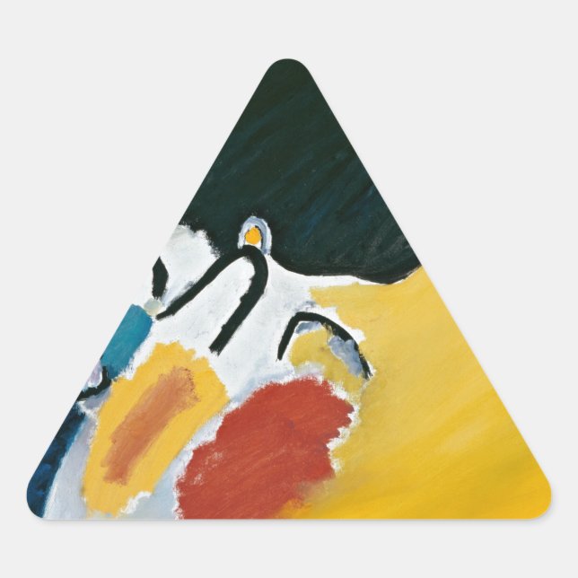 Kandinsky Impression III Konzert Abstrakte Malerei Dreieckiger Aufkleber (Vorderseite)