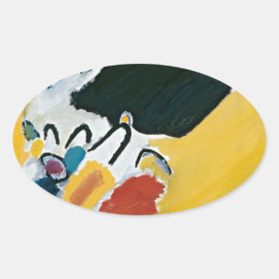 Kandinsky Impression III Konzert Abstrakte Malerei Ovaler Aufkleber