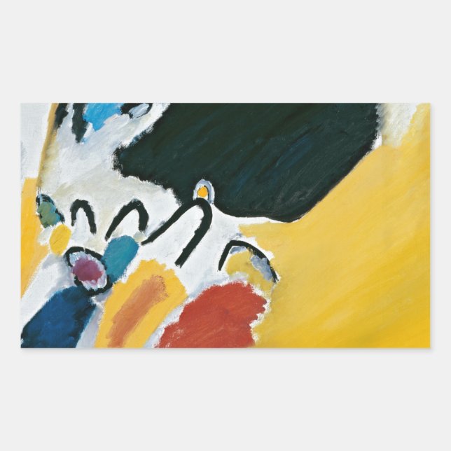 Kandinsky Impression III Konzert Abstrakte Malerei Rechteckiger Aufkleber (Vorderseite)