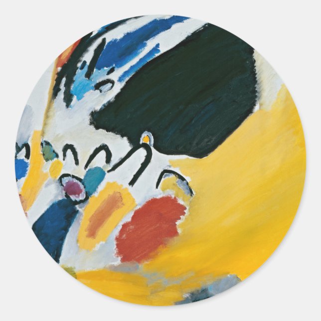 Kandinsky Impression III Konzert Abstrakte Malerei Runder Aufkleber (Vorderseite)