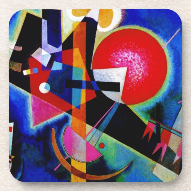Kandinsky in Abstrakter Blauer Malerei Getränkeuntersetzer (Vorderseite)