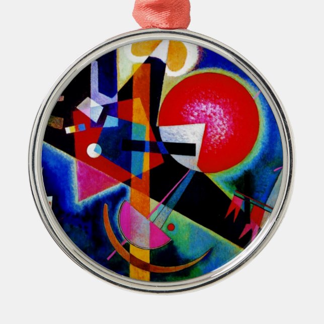 Kandinsky in Abstrakter Blauer Malerei Ornament Aus Metall (Vorne)
