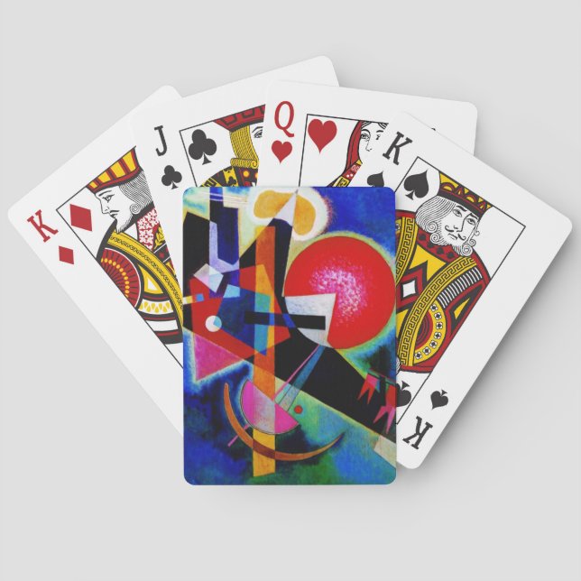 Kandinsky in Abstrakter Blauer Malerei Spielkarten (Rückseite)