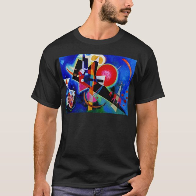 Kandinsky in Abstrakter Blauer Malerei T-Shirt (Vorderseite)