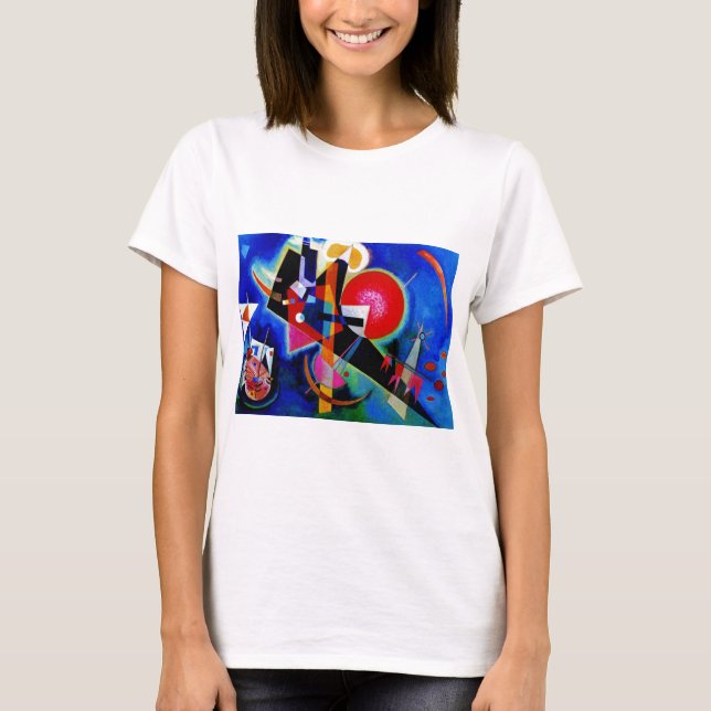 Kandinsky in Abstrakter Blauer Malerei T-Shirt (Vorderseite)