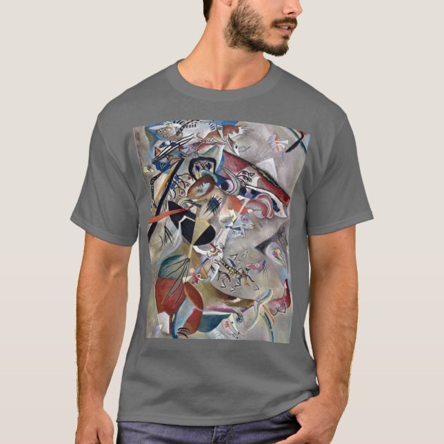 Kandinsky in grau Abstrakte Kunstwerke, dunkelgrau T-Shirt (Vorderseite)