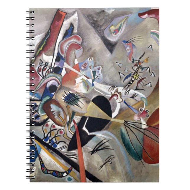 Kandinsky in grauer Abstrakter Kunst Notizblock (Vorderseite)